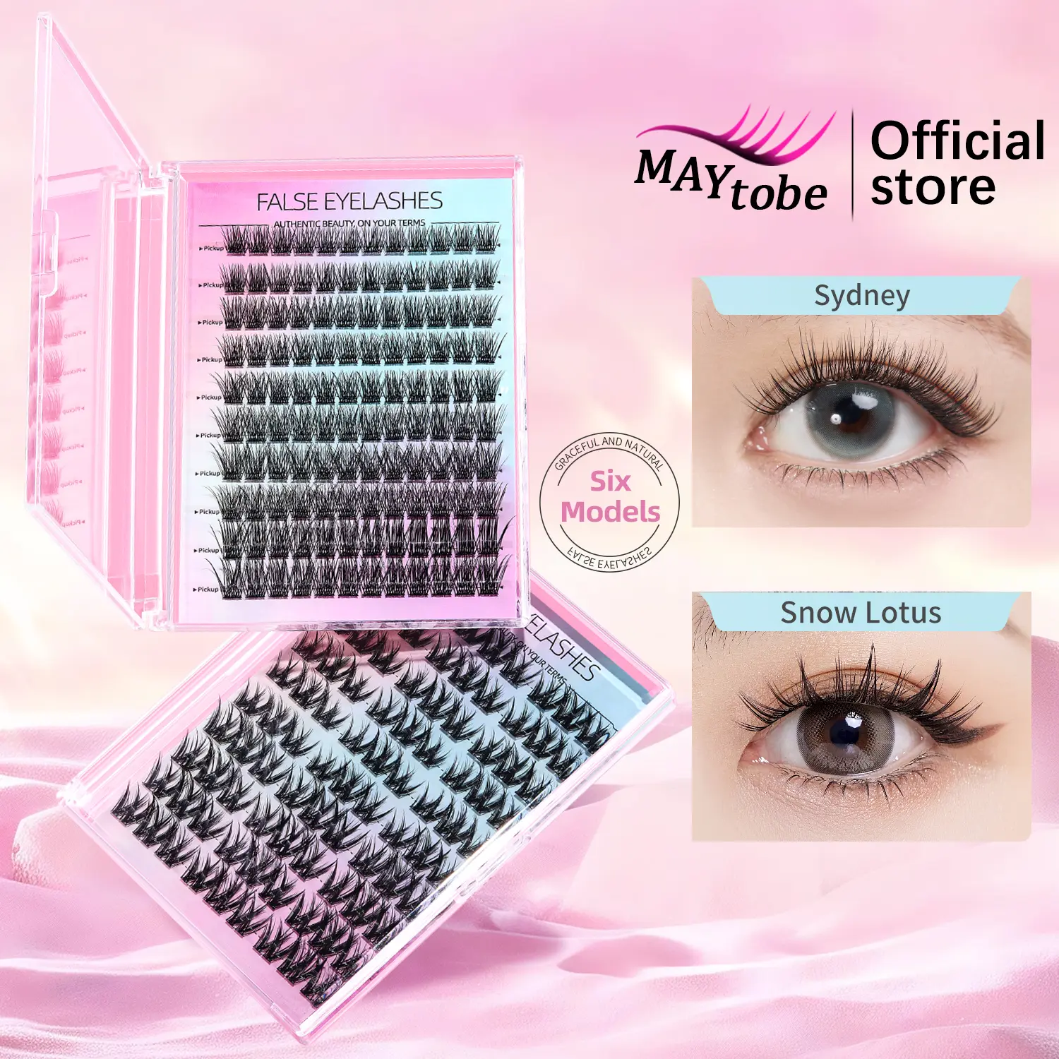 MAYTOBE Self-Adhesive Lash Extensions, No Glue Needed & Easy to Apply 3D Wispy C-Curl Eyelashes for a Natural Makeup Look, Kit with Tweezers (90/100/120 Pcs), Cosmetic, Daily