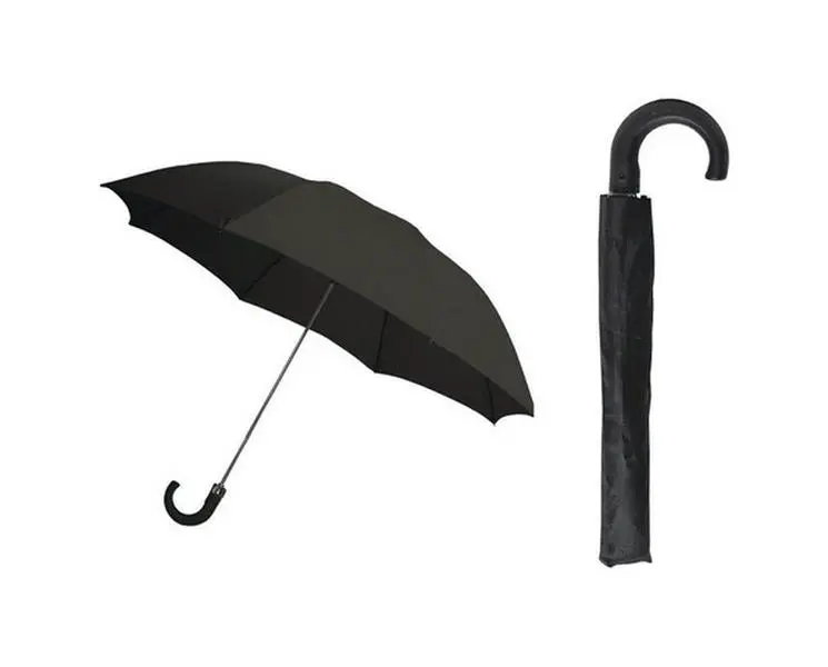 212 MAIN 48134 Black Nylon Umbrella - 42 in., Foldable Canopy, Metal Frame Canopy, Auto-Open Function, Plastic Hook