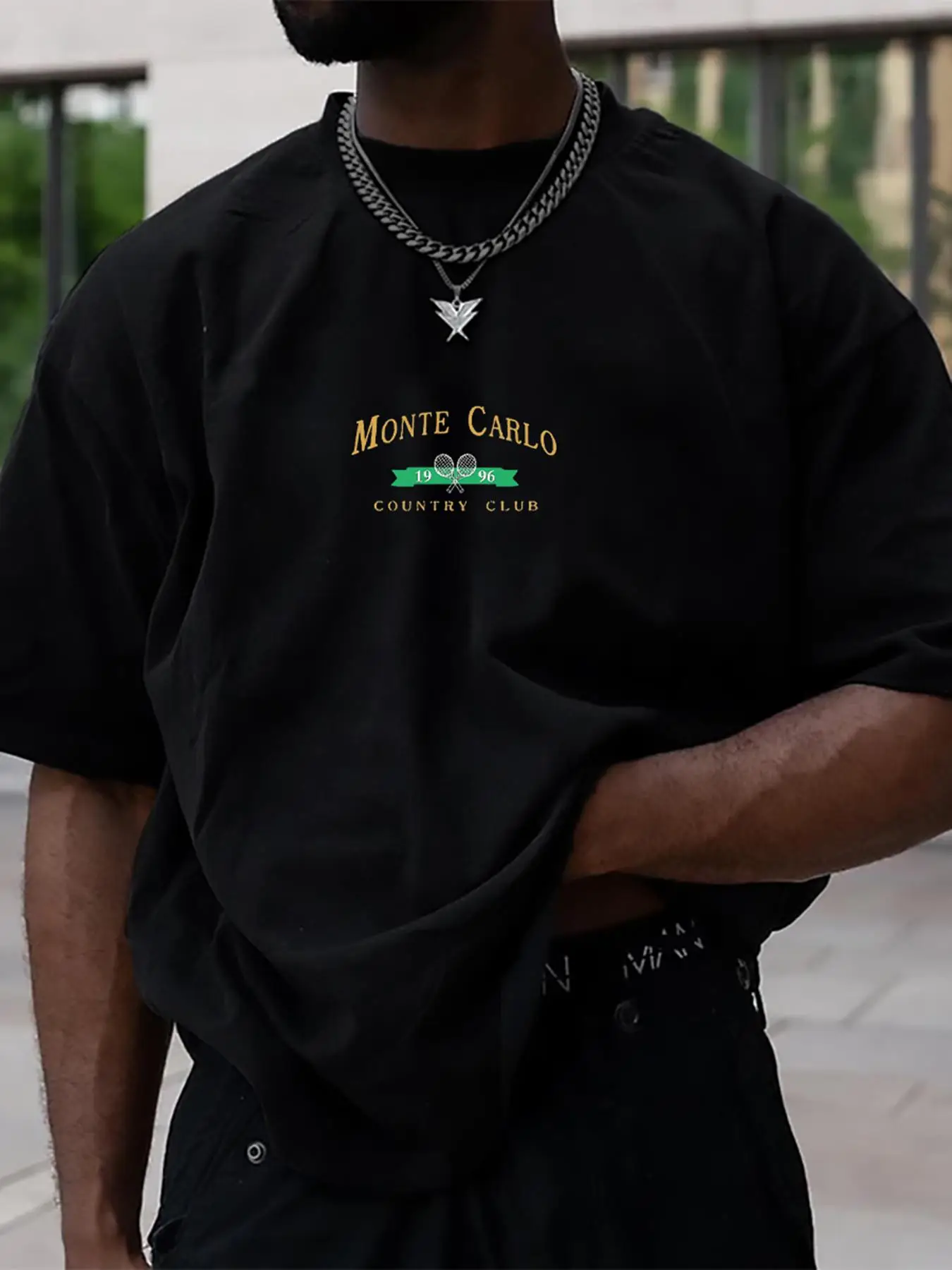 Men's Letter Graphic Drop Shoulder Graphic Tee, Street Fashion Short Sleeve Round Neck T-shirt for Summer, Graphic Tees, Mens Clothing