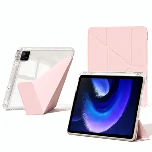 SPALLO Case for Xiaomi Mi Pad 7/ 7Pro 11.2" with Pencil Holder, Compatible with Redmi Pad Pro 12.1/Poco Pad/Pad SE 11, Multi-Angle Slim Protective Cover with Clear Back Shell, Anti-Bend, Auto Wake/Sleep