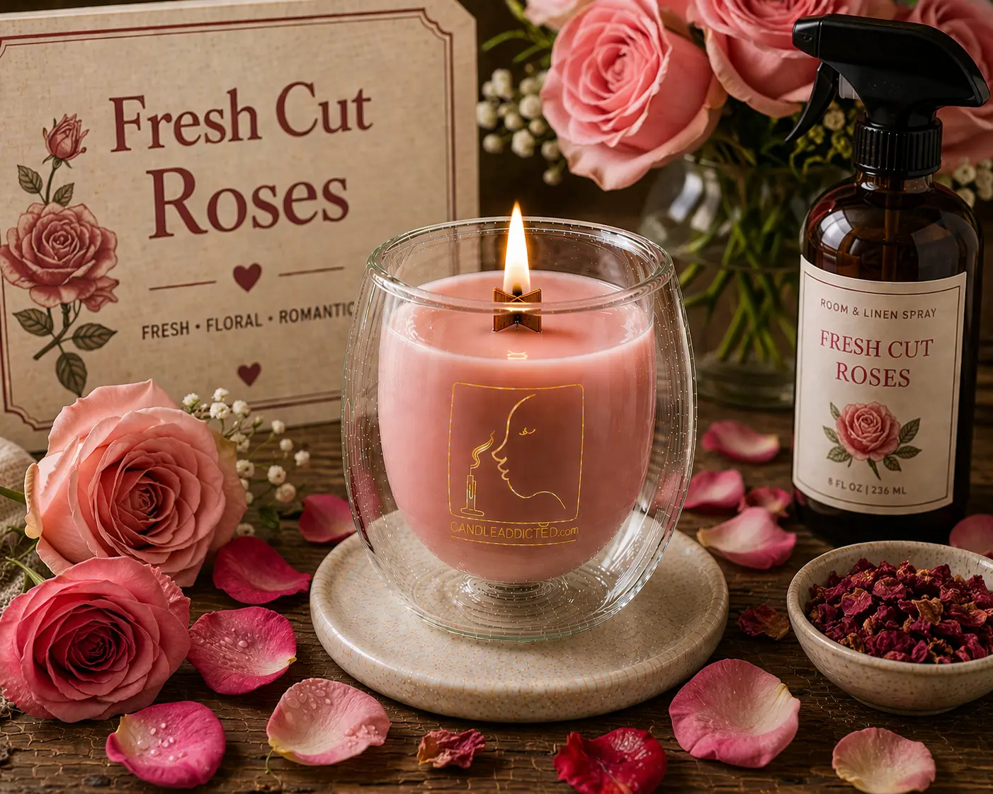 Fresh Cut Roses | Luxury Soy Candle | Candle Addicted
