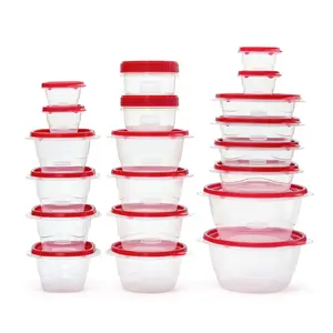 40 Piece Food Storage Set, Red, Total of 12.6 Qts