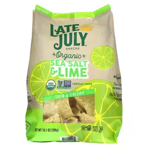 Late July Organic Tortilla Chips, Thin & Crispy, Sea Salt & Lime, 10.1 oz (286 g)