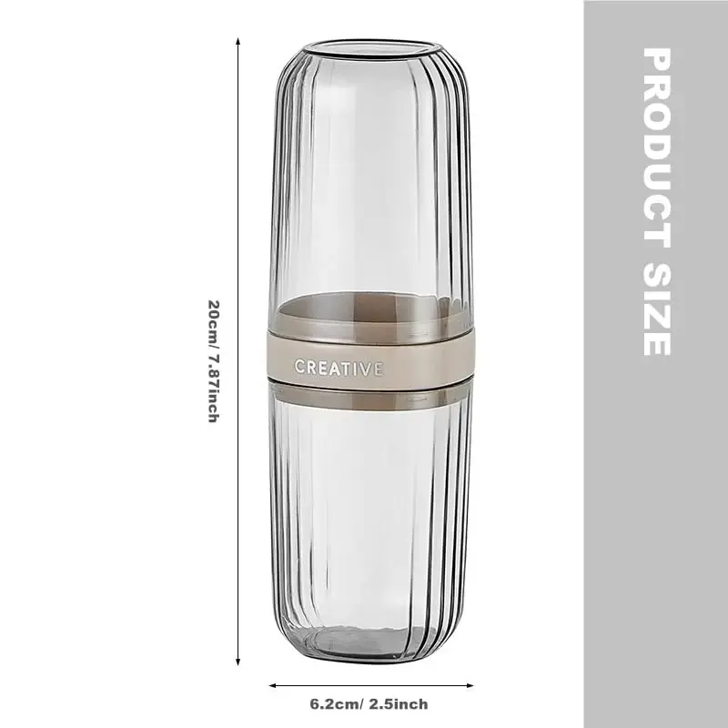 2-in-1 Portable Minimalist Large-Capacity Travel Toothbrush Case - Wash Cup, Toothpaste Container Holder Organizer for Outdoor Hiking, Business Trips, Hotel Stays