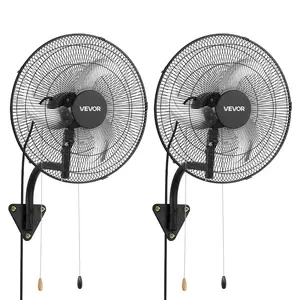 【Summervibes】VEVOR 2-Pack 18 in Wall Mount Fans, Oscillating Wall-Mounted Hanging Fans with 3 Speeds, Long Airflow Distance, Adjustable Rotation Angle, Mechanical Powerful for Garage, Workshop, Industry