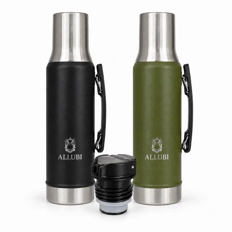 ALLUBI Insulated Thermos Flask 1.0 L – Stainless Steel Vacuum Bottle (Hot & Cold)