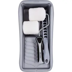 Small Paint Roller Kit - 3 Inch Paint Roller Cover, Roller Frame with Tray, Paint Stir Bar House Painting Tool for Wall Ceiling Edge Painting