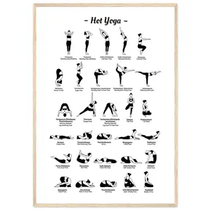 Hot Yoga Poster Yoga Poses Poster Yoga Wall Art Yoga Poses Art Yoga Wall Decor