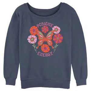 Juniors Womens Lost Gods Positive Energy Butterfly Sweatshirt