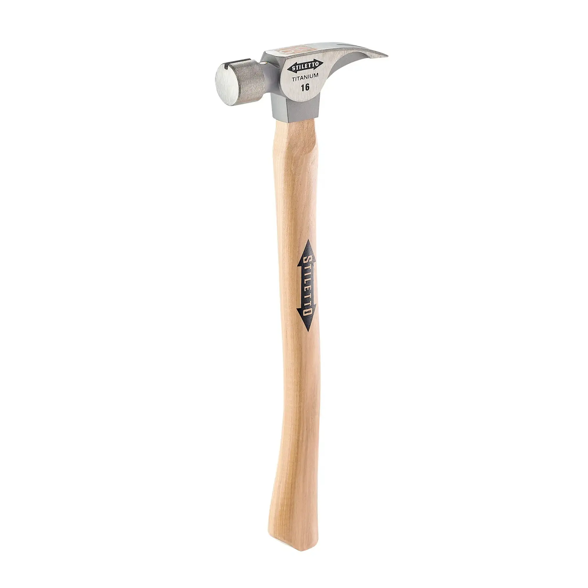 Stiletto TI16SC Titanium Hammer, 16oz Smooth-Curved Hickory Handle, Hardware Hand Tool, Hand Tools