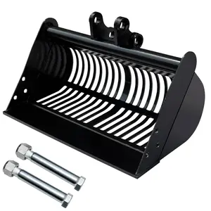 Mini Excavator Screening Bucket 23.6inch/600mm for Small Digger Soil Sieving Sand Filtration Skeleton Screen Efficient Material Sorting & Filtration
