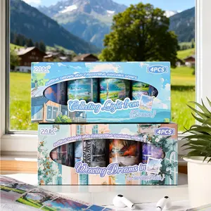 4 Types of Dream Cutting Sticker Series Scenery Tape Journal Tape Cross-Border Sticker Tape Decorative Tape PET Journal Tape