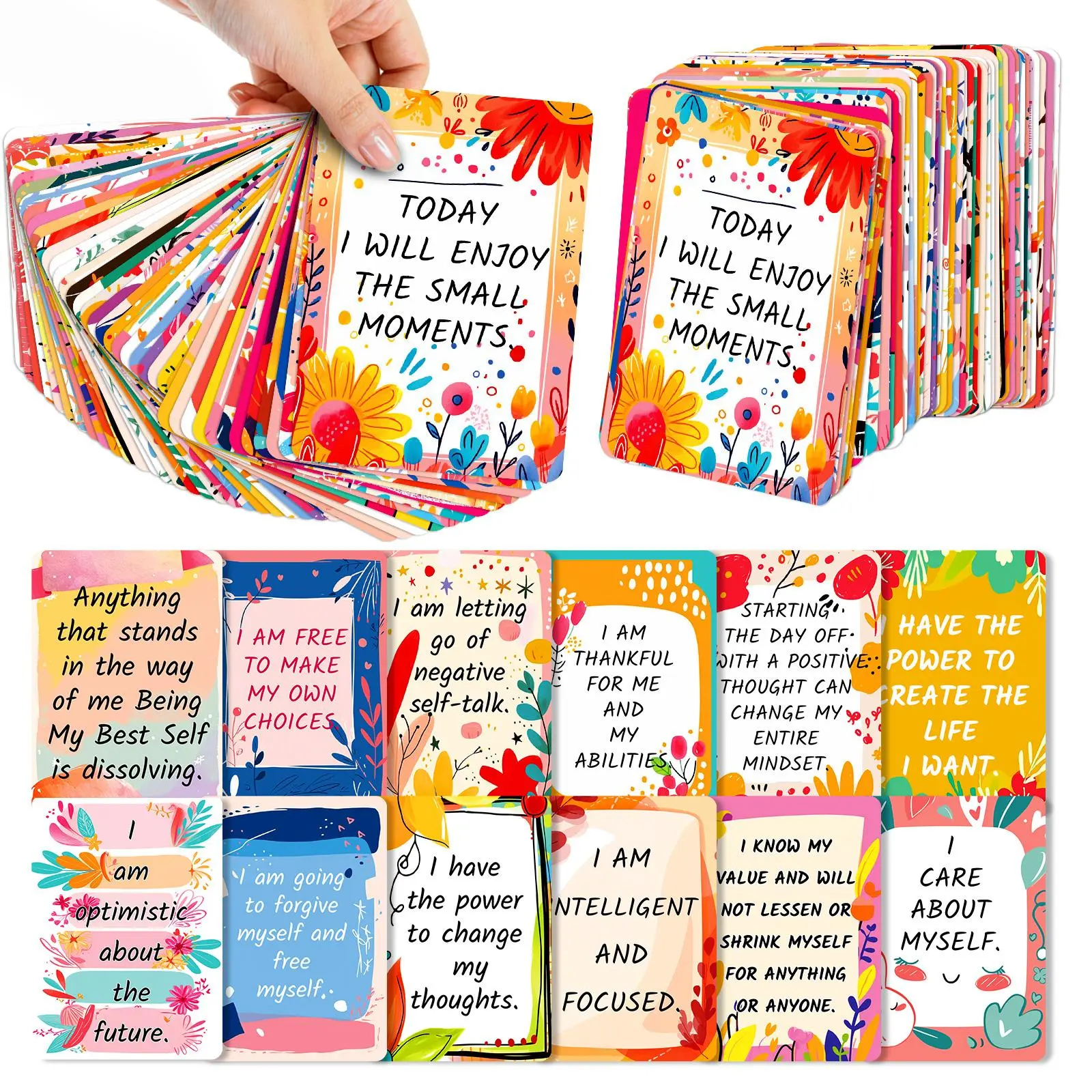 English Workplace Motivational Cards, 50pcs/set Self-discipline Text Motivational Quotes Positive Energy Postcards, Greeting Cards, Valentine's Day Gift