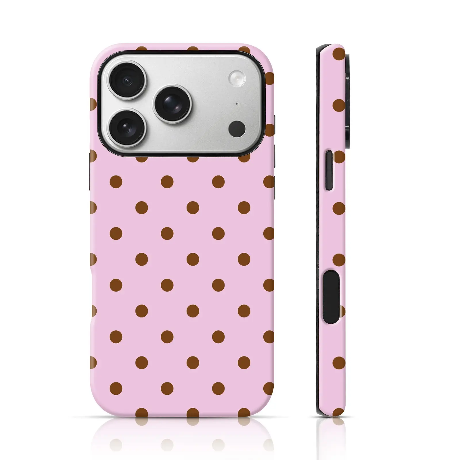 Polka Dot Smartphone Casing - Double-Layer TPU Shockproof Protection Cover for iPhone 17 Pro Max/17 Pro/16 Pro/15 Pro Max/15/14/13/12 Max, Samsung S25 Ultra All Models, Multiple Colors Mobile Phone Accessory