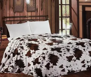 King Size Cow Print Throw Blanket