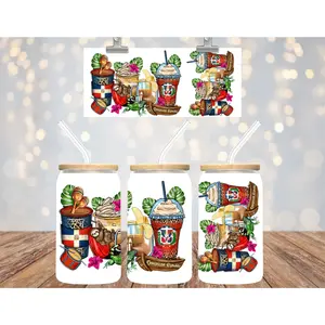 Uv Dtf Cup Wrap Dominican Republic Coffee Cups 664 Uv Dtf Cup Wrap Dominican Republic Coffee Cups 664
