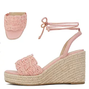 Salome- Lace Up Espadrille Platform Wedge Sandals
