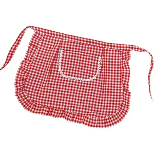 Mini Half Apron, One-Piece Design, Polyester Fabric, Practical and Convenient, Beautiful Plaid Pattern, Ideal for Cooking, Painting, Office
