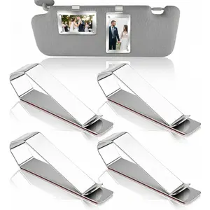 4 count   Visor Photo Clip, Stainless Steel Metal Clips with  Adhesive, DIY Sun Visor Mounting Kit for Picture Frames, Secure  Sun Visor Photo Holder for Family Photos, Travel Decor