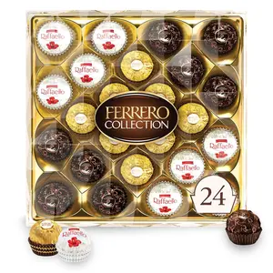 Ferrero Rocher, 24 Count, Premium Gourmet Assorted Hazelnut Milk Chocolate, Dark Chocolate and Coconut Chocolates, Chocolate Gift Box, 9.1 oz​