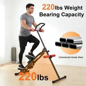 Home Gym Stair Stepper - Foldable Vertical Climber with Adjustable Resistance | Full-Body Cardio for Toning Abs/Butt/Legs | Quiet Hydraulic Design | Portable Fitness Equipment for Beginners & Home Workouts