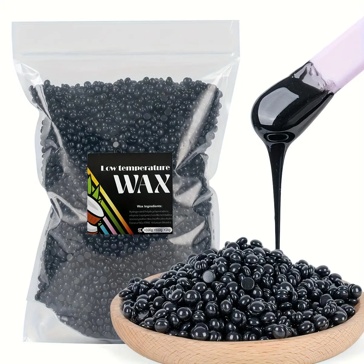 1000g Sea Mud Scented Hard Wax Beans, Wax Beads, Gentle Honey Formula Hair Removal Wax, Body Hair Remover, At Home Waxing, Suitable for All Hair Types, Body Care, Hair Removal Product