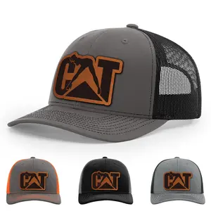 Cat Hat, Custom CAT naughty chick sexy Girl Hat, Style Trucker Leather Patch Hat