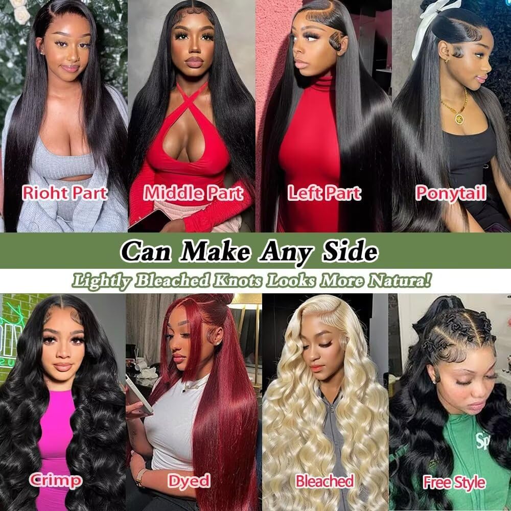 GK 13x6 Straight Lace Front Wigs Human Hair 200 Density HD Transparent Lace Frontal Human Hair Wigs for Women Wigs Human Hair Pre Plucked 28 Inch