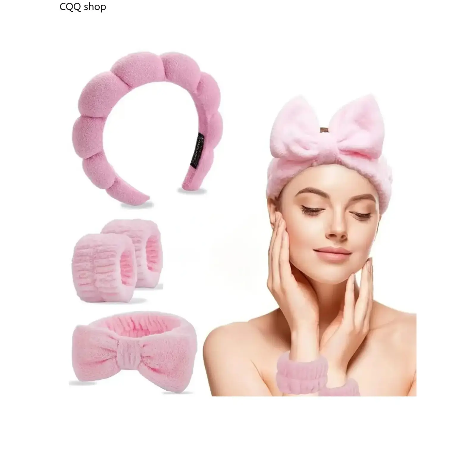 4Pcs Cloud Blue Plush Headbands - Casual Fashion Hair Accessories with Butterfly Details, Soft Multi-Functional for Everyday Wear & All Key Occasions