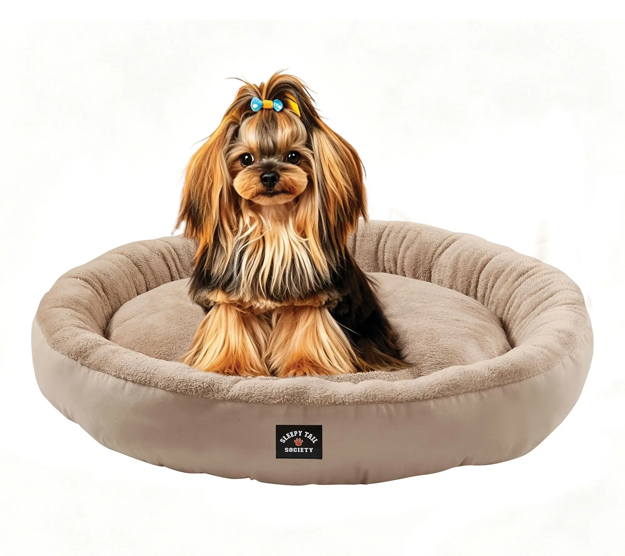 Sleepy Tail Society 30" Peaches Round Fleece Pet Bed