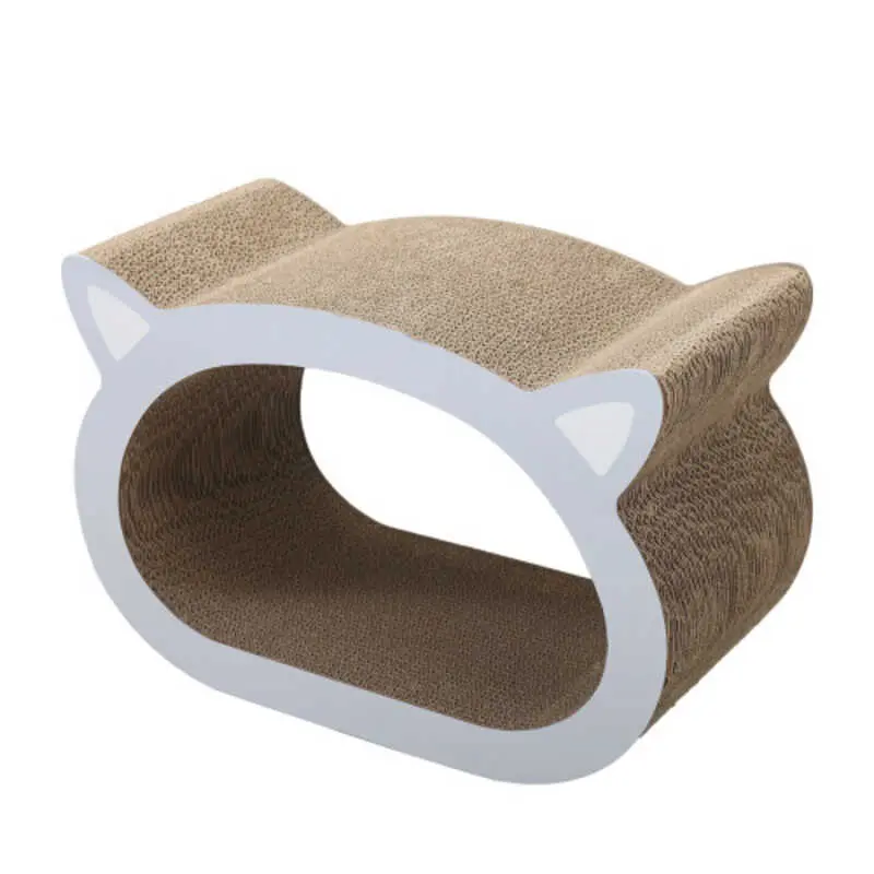 Cat scratcher toy corrugated cardboard cute cat head shape