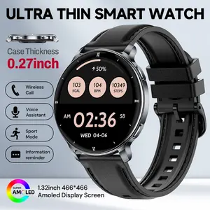 Ultra-Thin Smart Watch, 1.32-Inch Amoled Touch Screen, Sms & Call Support, Compatible with iPhone/android, Fitness Tracker, Fashionable Gift
