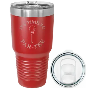 Personalized Its time to Partee 30 oz Tumbler - Red