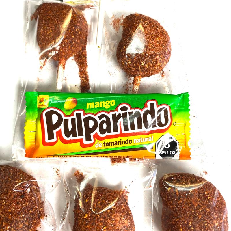 5 - PK WRAPPED PULPARIND MANGO LOLLIPOPS WITH MIGUELITO CHILLI POWDER