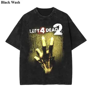 Left 4 Dead 2 Valve Vintage Wash Tee, Left 4 Dead T-shirt, Retro Y2K Zombie Shooter Video Game T-Shirt, Game Graphic Tees, Unisex Shirt, Game Gift For Fan, Menswear Womenswear Crew Neck Oversize Fit Heavy Cotton