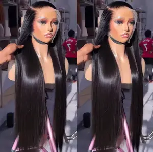 MYLOCKME Bone Straight Hd Lace Frontal Wig 13x6 Lace Front Wig Human Hair 34 36 Inch Transparent Lace Pre Plucked Wigs 13x4 Smooth Hair HD Lace Wig 180Density For Women hd lace frontal wig