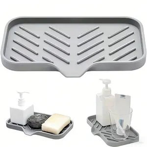 1pc New Silicone Soap Box Soap Dish Holder Soap Tray Sloping Dish Drain Mat Simple Bowl and Dish Drying Filter Pad Multifunctional Non-slip Silicone Drain Pad Suitable for Multiple Scenarios To Keep Dry Bathroom Accessories