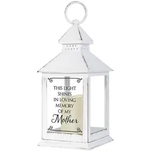 Carson Home Accents 256111 Decorative Hanging 11x4 in. In Loving Memory of My Mother Lantern with LED Candle & Timer