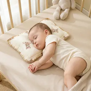 Baby & Toddler Soft Lightweight Pillow, Breathable Light Design, Heart Pattern, No Fluorescent, Size 23x35cm, Prevents Head Flatness