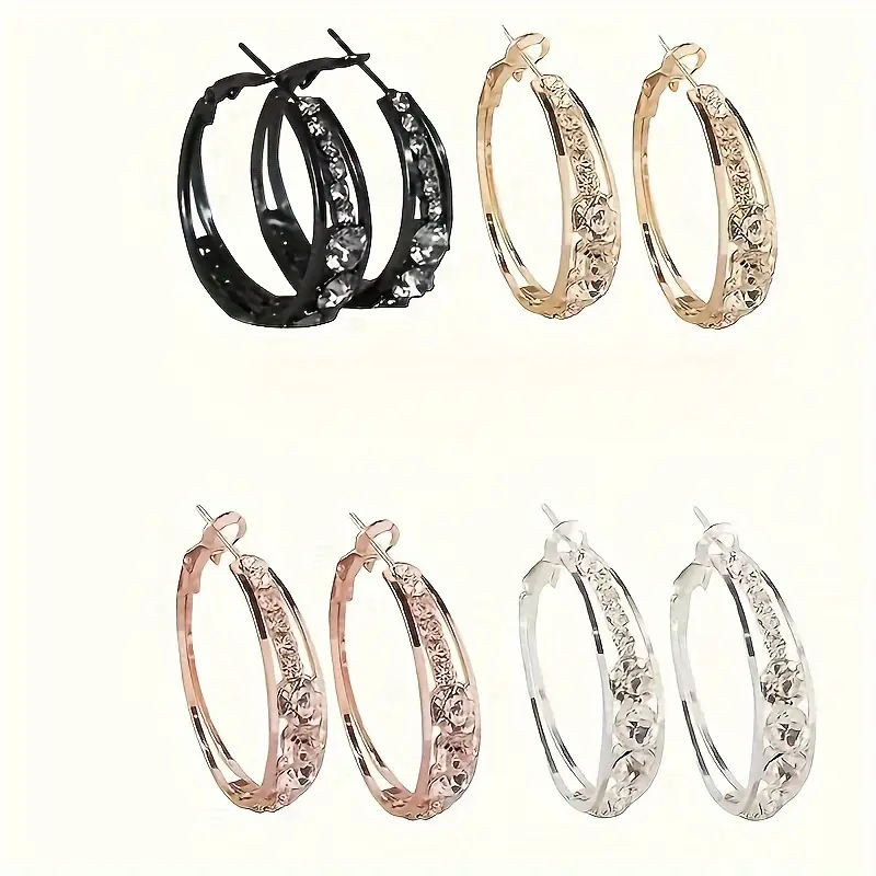 Unisex Large Delicate Open Circle Metal Statement Earrings - Coating-Free Alloy Fashion Ear Accessories, Chic Style Dainty Gold Hoop Earrings for Everyday, Party Use, Ideal Gift, Gold Statement Earrings Hoop Jewelry