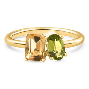 1 1/2Ct Toi Et Moi Peridot & Citrine 2-Stone Ring 10k Gold 1 1/2Ct Toi Et Moi Peridot & Citrine 2-Stone Ring 10k Gold