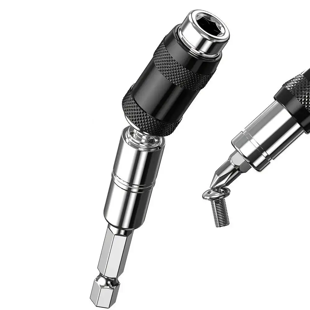 Pivot Drill Bit Holder, 1/4" Hex Pivoting Bit Tip Holder, Quick Release Magnetic Screwdriver Bit Holder