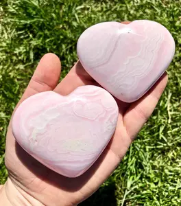 Mangano Calcite Heart - Polished Pink Calcite Stone