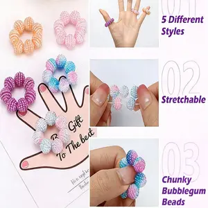 5pcs Adjustable Sensory Acupressure Finger Rings, Stress Relief Anxiety Remover, Portable Pressure Release Ring, Birthday Party Gift
