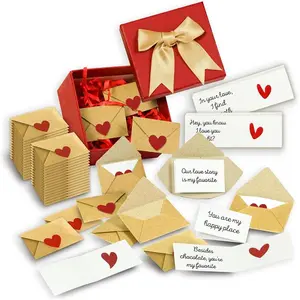 60 Love Notes for Him & Her - Anniversary Gifts, Long Distance Relationship Gifts for Boyfriend & Girlfriend, Cute Couple Gifts, Valentine’s Day, Birthday Gifts, Mini Envelope Lunch Notes for Husband & Wife, Sentimental Love Letter Box, Gifts for Husband