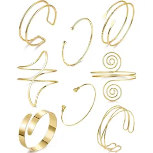 Arm Cuff Bracelet for Women  Arm Layered Cuff  Bangles Adjustable Coil Swirl Armlet ArmBand Stackable  for OutSide