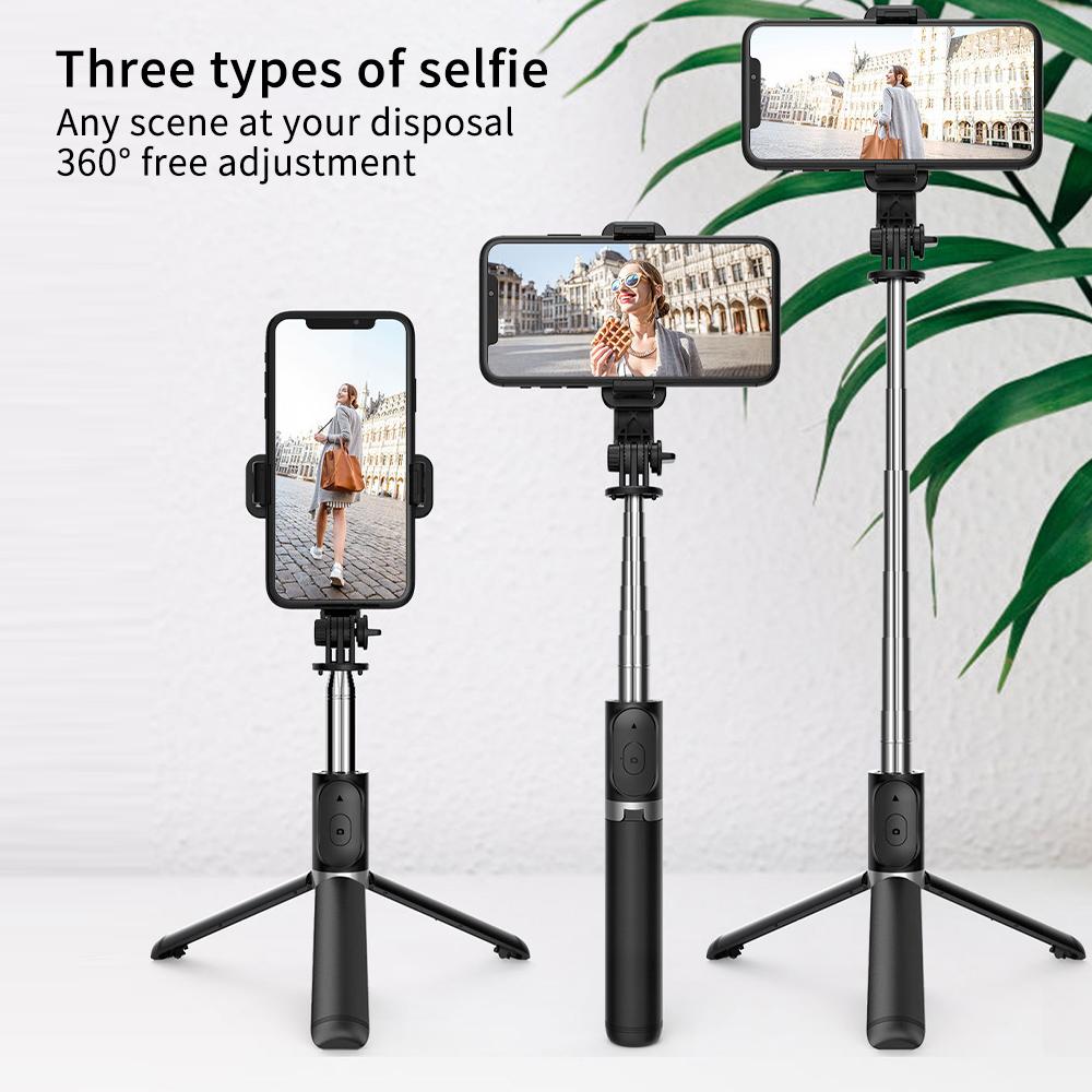 41-Inch Selfie Stick Tripod with Rechargeable Fill Light and Bluetooth Remote, Extendable Phone Tripod Stand, 3 Light Modes and 9 Brightness Levels for Vlogging, Live Streaming, iPhone & Android