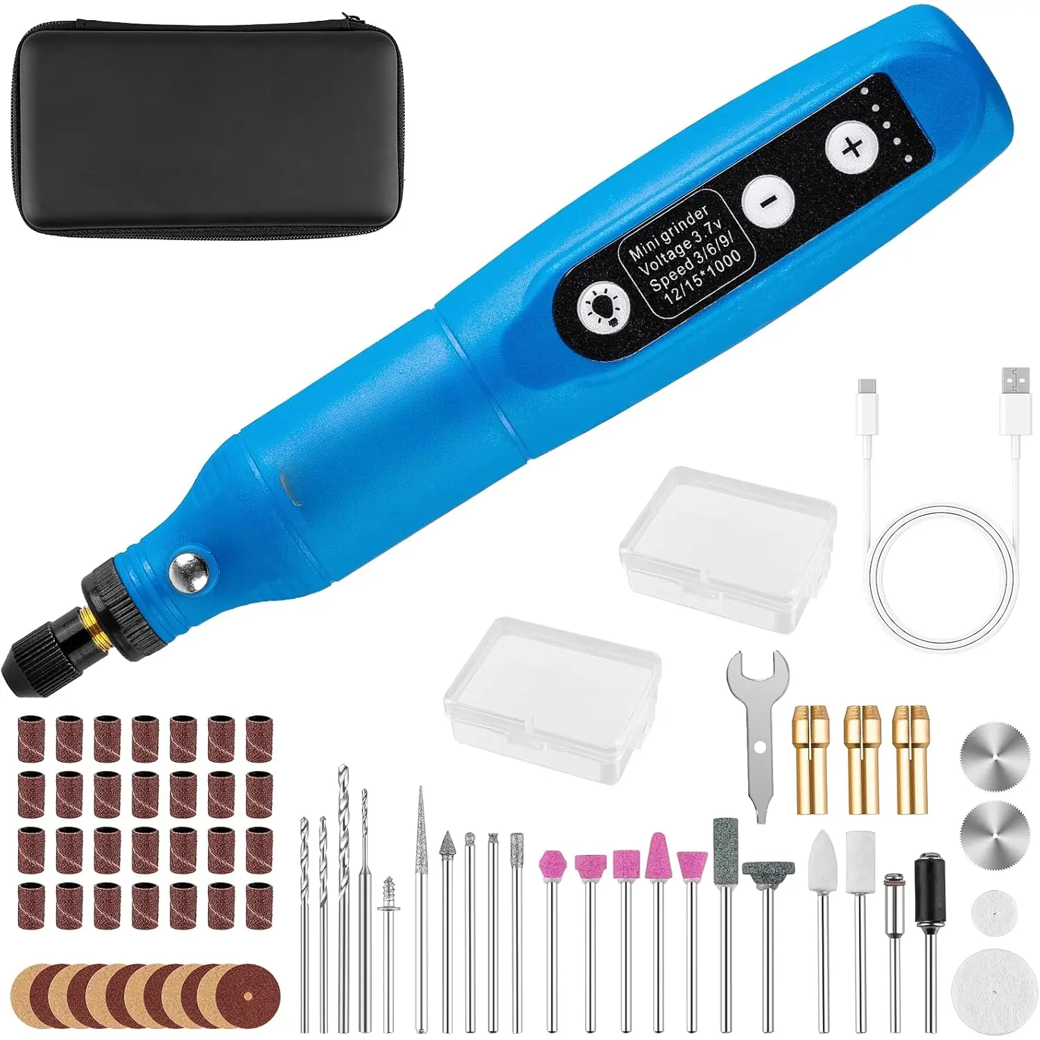 Cordless Rotary Tool, 5-Speed Mini Rotary Tool Kit with 75 Accessories, Multi-Purpose 3.7V Type-C  Rotary Tool for Engraving, Sanding, Polishing, Drilling, Grinding, Small DIY Crafts