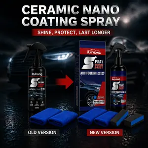 Ruhong 240ML Professional Nano Car Coating Spray Easy DIY Scratch Repair and Waterless Wash Paint Restorer for Shiny Finish – Quick Shine, Dustproof, Glossy Finish, Professional-Grade Paint Protection Showroom Shine Car Wax & Paint Sealant anti-aging uv