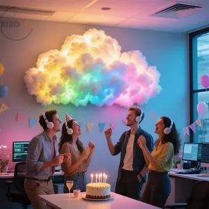 3D Thunderstorm Night Light with Music Sync Mode, Smart RGB LED Strip, USB Powered, Wall Mounted/installed, Color Changing Ambiance Lighting, Clouds Light